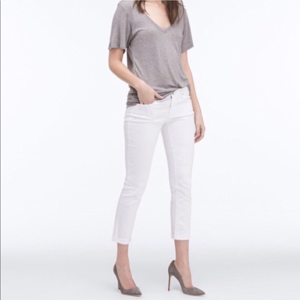 AG Stilt White Cropped Jeans